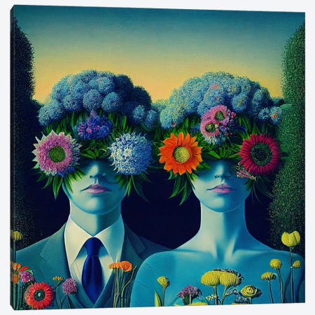 Floral Fusion Canvas Print #SEU9} by Surrealistly Canvas Print
