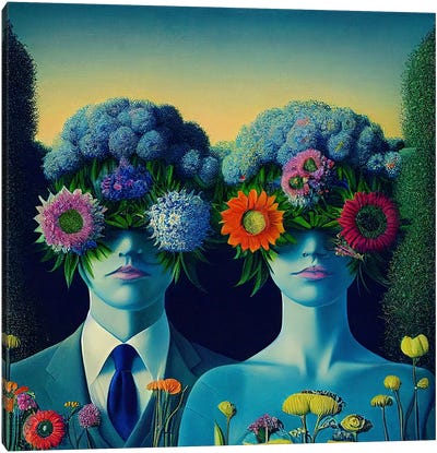 Floral Fusion Canvas Art Print - Surrealistly