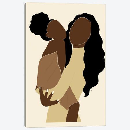 Girl Mom Canvas Print #SEW41} by SEWNPRESS Canvas Wall Art