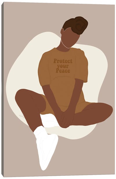 Protect Your Peace Canvas Art Print - Minimalist Quotes