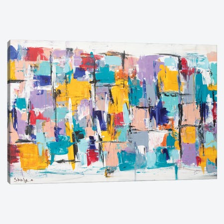 Happy Squares Canvas Print #SEY1} by Shirly Maimon Art Print