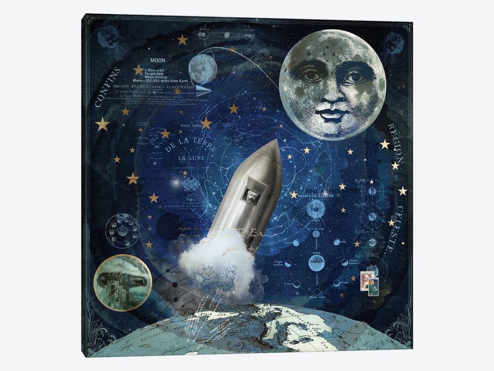 From The Earth To The Moon by André Sanchez 1-piece Canvas Art Print