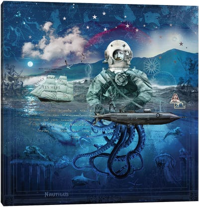 Twenty Thousand Leagues Under The Sea Canvas Art Print - André Sanchez