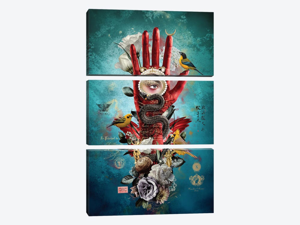 The Red Right Hand by André Sanchez 3-piece Canvas Wall Art