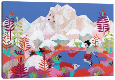 Salto Nel Riflesso Canvas Art Print - Polar Bear Art