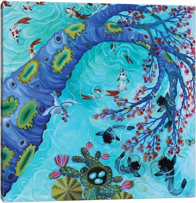 Dolce Acqua Canvas Art Print - Koi Fish Art