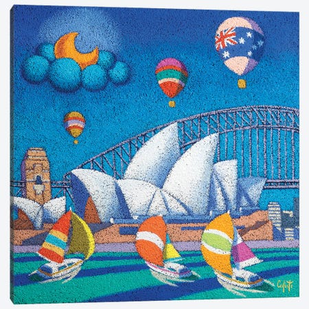 Sydney Harbour Canvas Print #SFC27} by Stefano Calisti Canvas Art Print