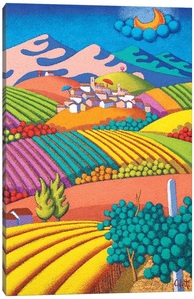 Vineyard Landscape Canvas Art Print - Vineyard Art