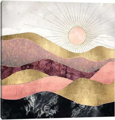 Blush Sun Canvas Art Print - Geometric Abstract Art