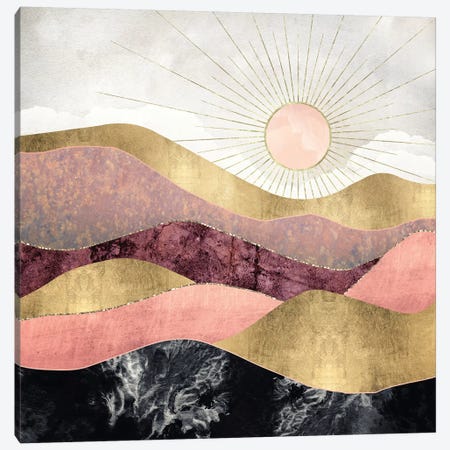 Blush Sun Canvas Print #SFD10} by SpaceFrog Designs Canvas Artwork