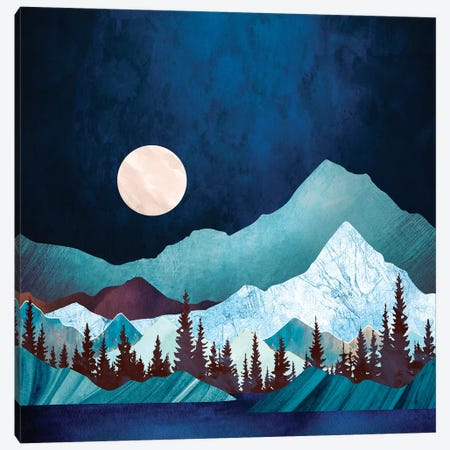 Moon Bay Canvas Print #SFD119} by SpaceFrog Designs Art Print