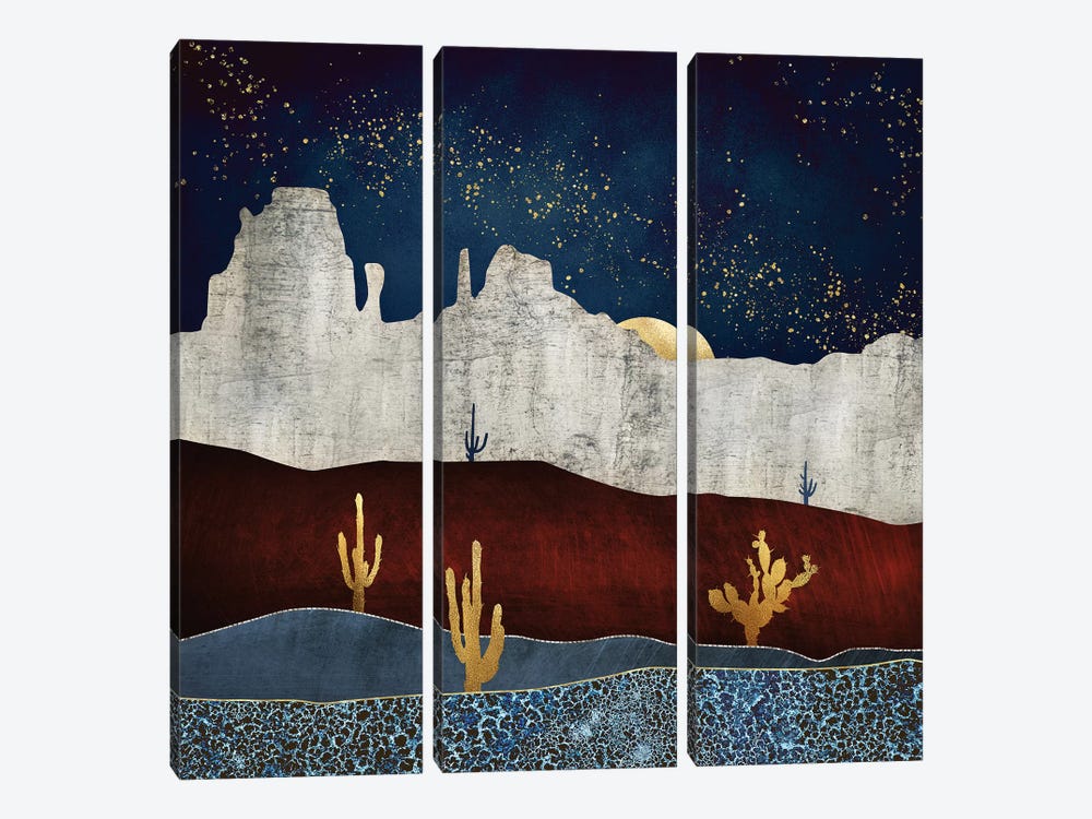 Moonlit Desert by SpaceFrog Designs 3-piece Canvas Art