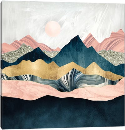 Plush Peaks Canvas Art Print - Pantone Living Coral 2019