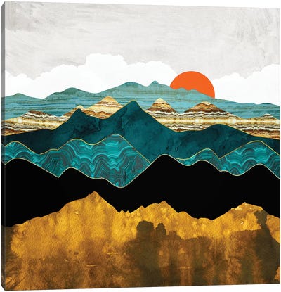 Turquoise Vista Canvas Art Print - Mountain Sunrise & Sunset Art