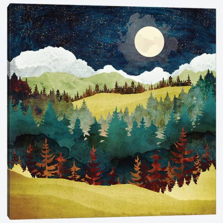Autumn Moon Canvas Print #SFD151} by SpaceFrog Designs Art Print