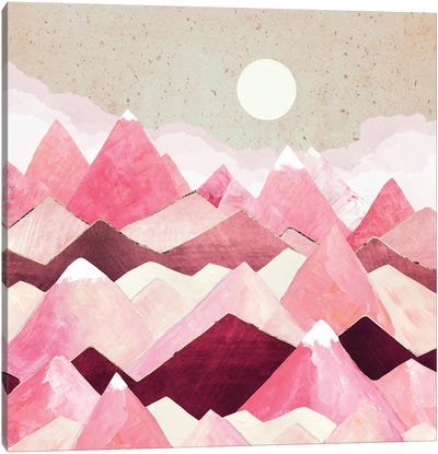 Blush Berry Peaks Canvas Art Print - SpaceFrog Designs