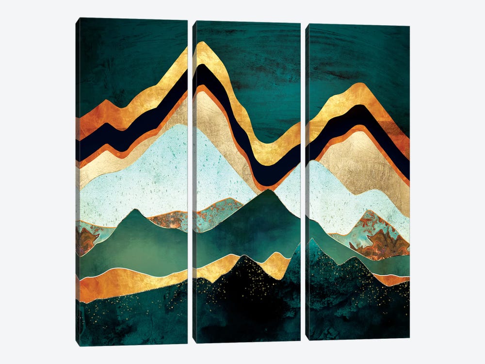Velvet Copper Mountains by SpaceFrog Designs 3-piece Canvas Art Print