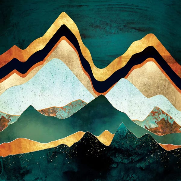 Large Modern Art - Canvas Prints: Velvet Copper Mountains by SpaceFrog Designs