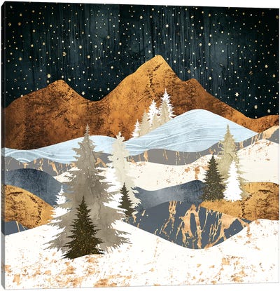 Winter Stars Canvas Art Print - Mountain Art