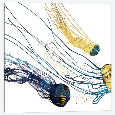 Metallic Jellyfish II Canvas Print #SFD184} by SpaceFrog Designs Art Print
