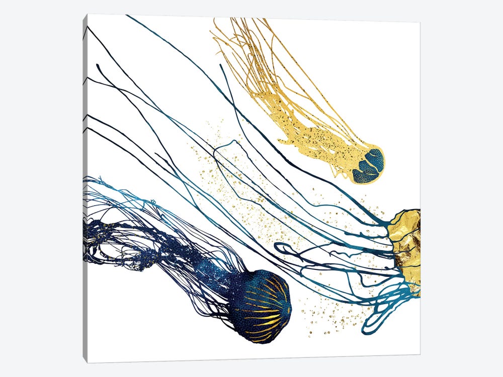 Metallic Jellyfish II by SpaceFrog Designs 1-piece Canvas Art