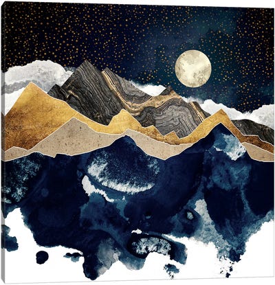 Midnight Winter Canvas Art Print - SpaceFrog Designs
