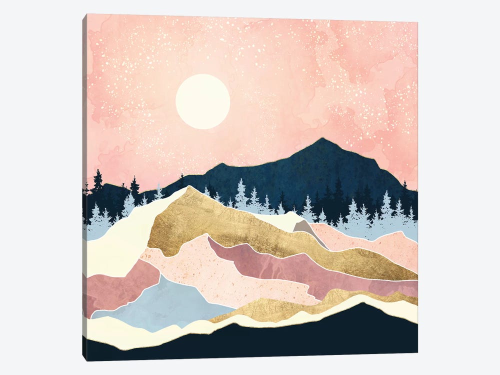 Coral Sunset by SpaceFrog Designs 1-piece Canvas Print