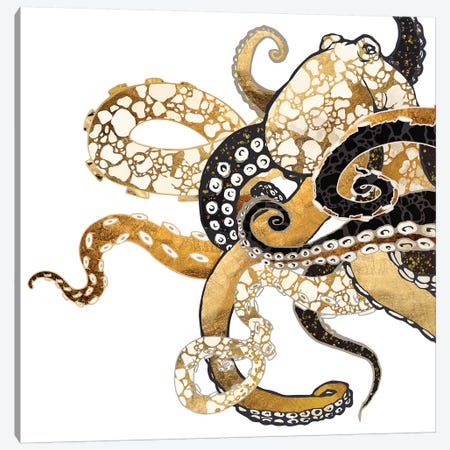 Metallic Octopus Canvas Print #SFD192} by SpaceFrog Designs Canvas Print