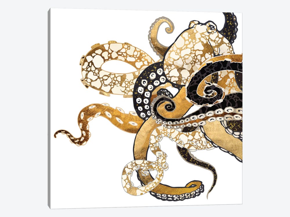 Metallic Octopus by SpaceFrog Designs 1-piece Canvas Art Print