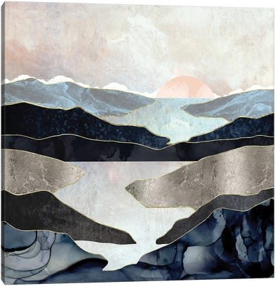 Blue Mountain Lake Canvas Art Print - SpaceFrog Designs