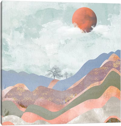 Journey To The Clouds Canvas Art Print - Rose Gold Art