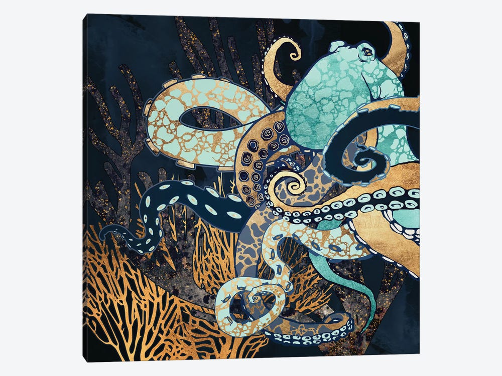 Metallic Octopus II by SpaceFrog Designs 1-piece Canvas Artwork
