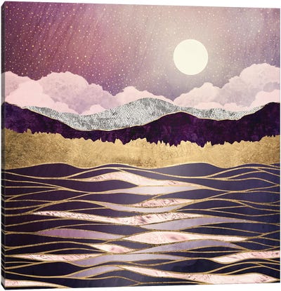 Lunar Waves Canvas Art Print - Art for Tweens