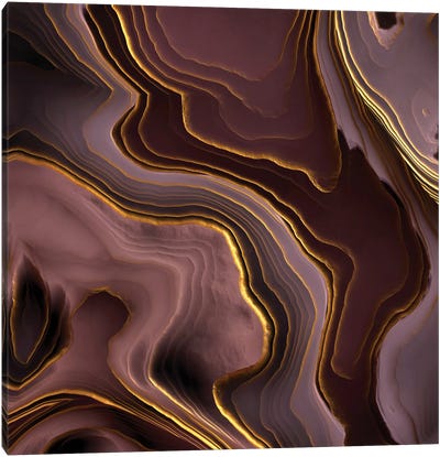 Mauve Agate Abstract Canvas Art Print - SpaceFrog Designs