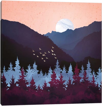Mulberry Dusk Canvas Art Print - Pine Tree Art