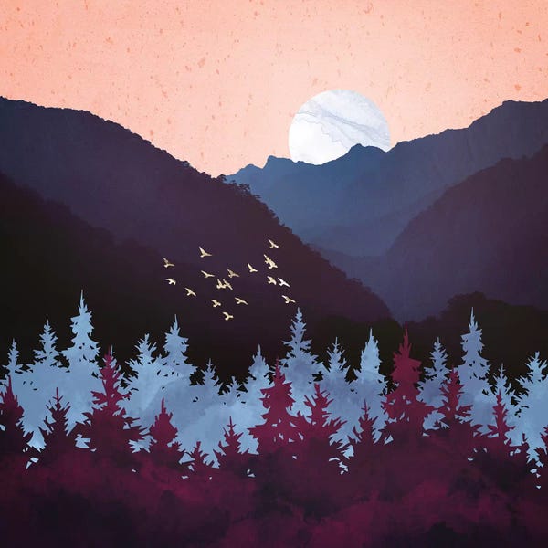 Pine Trees: Mulberry Dusk by SpaceFrog Designs