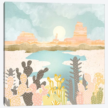 Retro Desert Oasis Canvas Print #SFD217} by SpaceFrog Designs Canvas Print