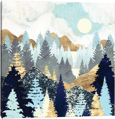 Forest Vista Canvas Art Print - Evergreen Tree Art