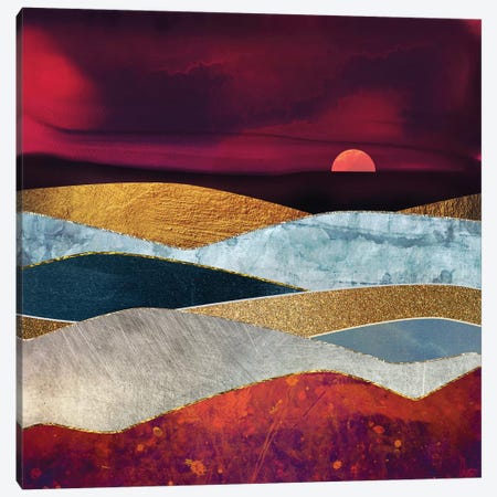 Crimson Sky Canvas Print #SFD22} by SpaceFrog Designs Canvas Print