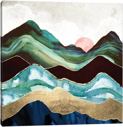 Velvet Mountains Canvas Art Print - Green with Envy