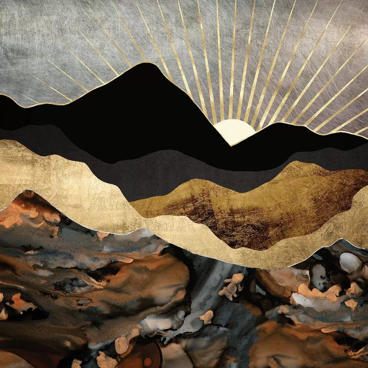 Copper and Gold Mountains by SpaceFrog Designs wall art