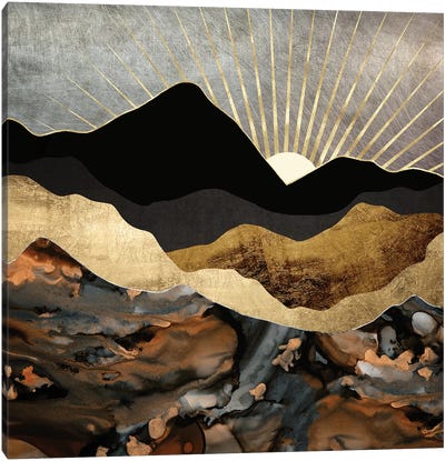 Copper and Gold Mountains Canvas Art Print - Heavy Metal