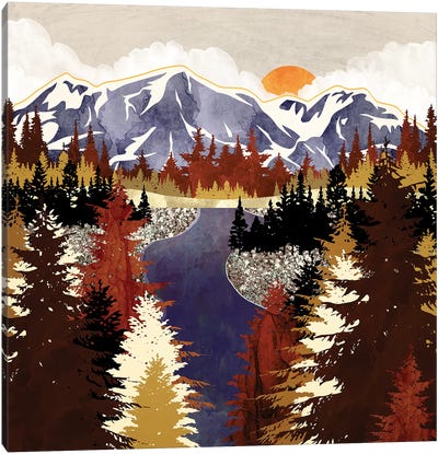Autumn River Canvas Art Print - SpaceFrog Designs