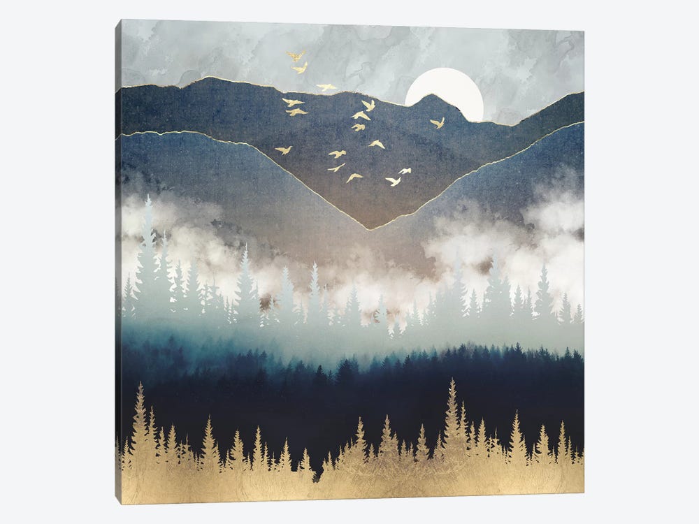 Blue Mountain Mist by SpaceFrog Designs 1-piece Canvas Wall Art