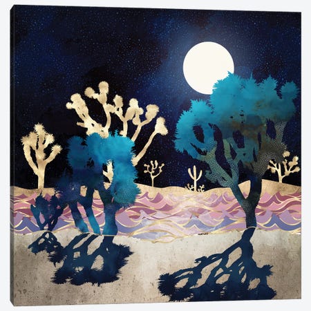Desert Lake Moonlight Canvas Print #SFD243} by SpaceFrog Designs Art Print