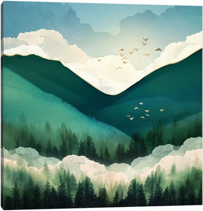 Emerald Hills Canvas Art Print - SpaceFrog Designs