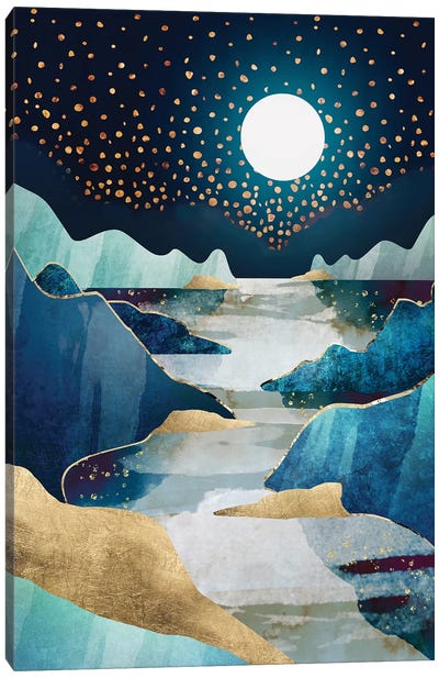 Moon Glow Canvas Art Print - Art for Tweens