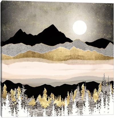 Winter Moon Canvas Art Print - Art for Girls