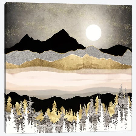 Winter Moon Canvas Print #SFD253} by SpaceFrog Designs Canvas Artwork