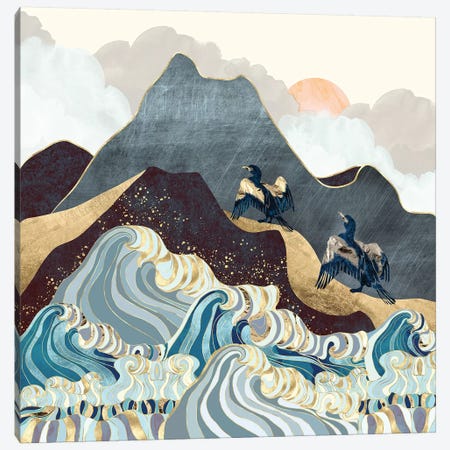 Metallic Waves Canvas Print #SFD275} by SpaceFrog Designs Art Print